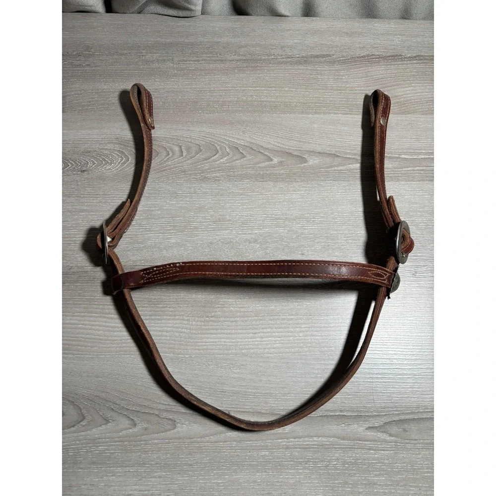 VTG Western Leather Browband Headstall PARTS ONLY Horse Tack Concho Buckle